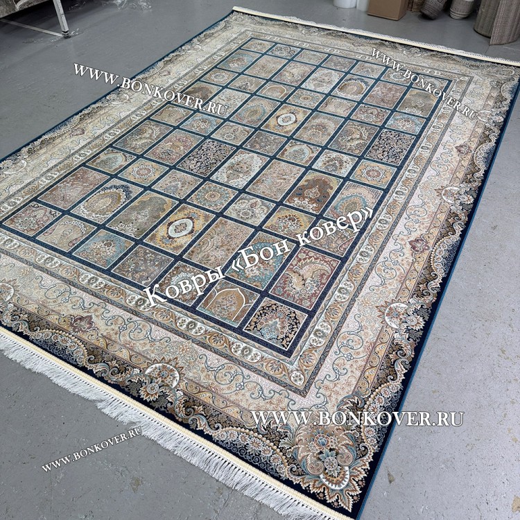 Иранский Ковер Для Гостиной Дизайн 30328 Синий