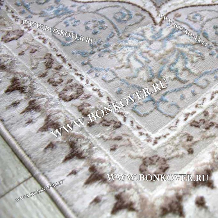 Ковер Турция Для Гостиной Дизайн 92 Серый с Голубым