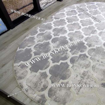 Ковер Турция Современный Дизайн 02 Серый Овал