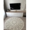 Круглый Белый Шелковистый Ковер  Дизайн 30542