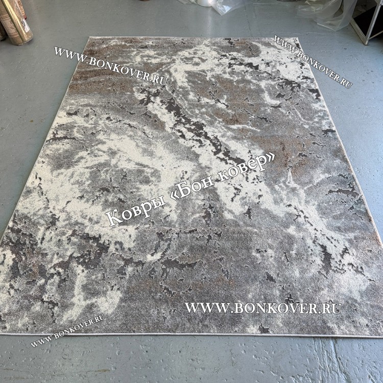 Серый с Коричневым Абстрактный Ковер Дизайн 05